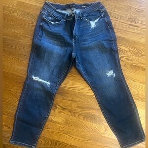 Judy Blue Dark Blue Distressed Jeans